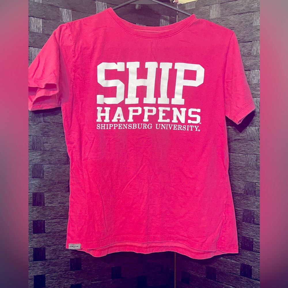 Vintage Shippensburg University Ship Happens T Shirt Womens Small 90s Pink